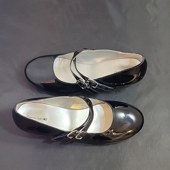 AMERICAN EAGLE ROUND TOE TWO ADJUSTABLE BUCKLE WOMEN"S MARY JANE STYLE S… - Picture 5 of 12
